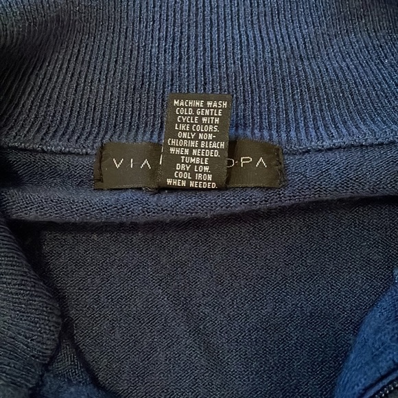 Navy Blue 3/4 Zip Up Sweater - Picture 4 of 4